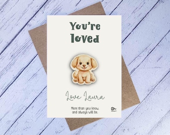 Dog Encouragement Token, You’re Loved Gift, Wooden Comfort Keepsake, Anxiety Support Gift, Cute Dog Token