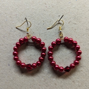 Red Beaded Earrings