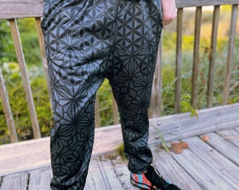 Tessellating Smoke Style Fractals Joggers: Streetwear, Music Festival, Psychedelic, Trippy Joggers, Festival Pants, Rave Wear, Sweatpants