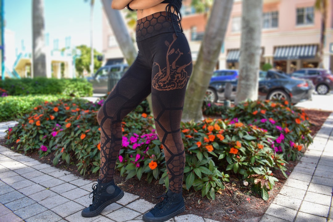 GWN Leggings Bleach Dyed Cotton Leggings, Sacred Geometry