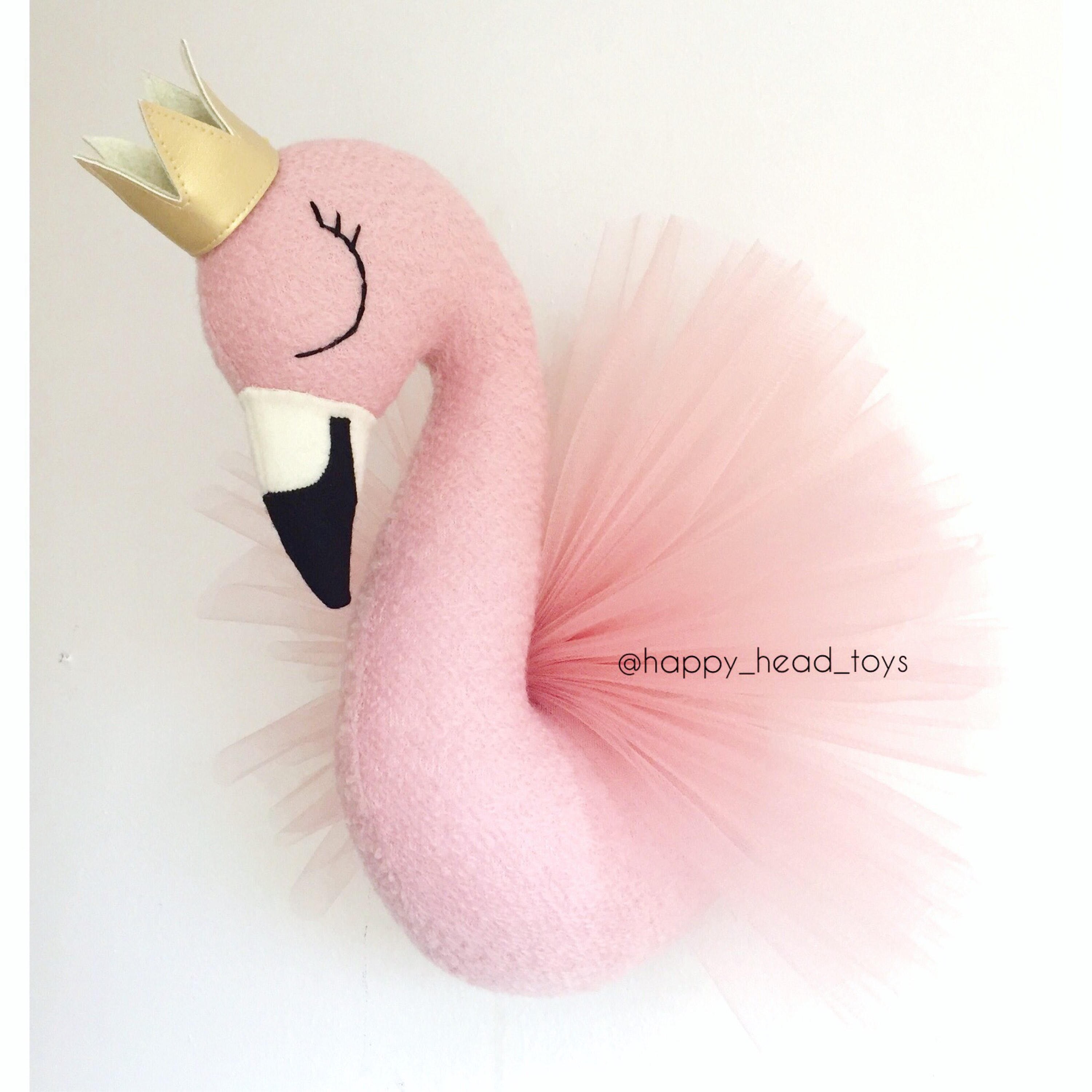 Flamingo wall hanging wall mount toy. Animal head flamingo Etsy