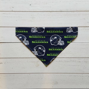 Seattle Seahawks Dog Bandana, Over the Collar Dog Bandana, Blue Green White