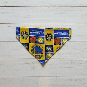 Golden State Warriors Dog Bandana, Over the Collar Dog Bandana, Warriors, Bay Area Sports, San Francisco, Basketball, Yellow Blue