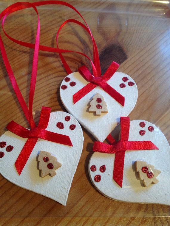 Nautical Beach Hut Hanging Decorations Shabby Chic Real Wood Hearts Handmade