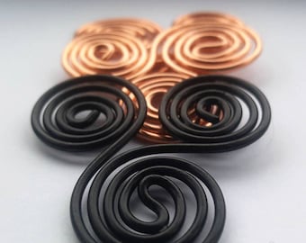 Copper Spirals and Triskelions, 10x Nano-coated (NC) or Non Nano-coated (NNC)