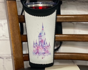 Cup tote - Fits Handle-free Disney theme park and resort cups. Hands free cup holder! Disney inspired themes.