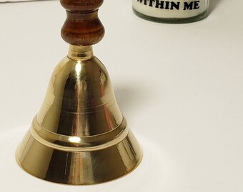 5.5/'/' Brass Bell with Wooden Handle