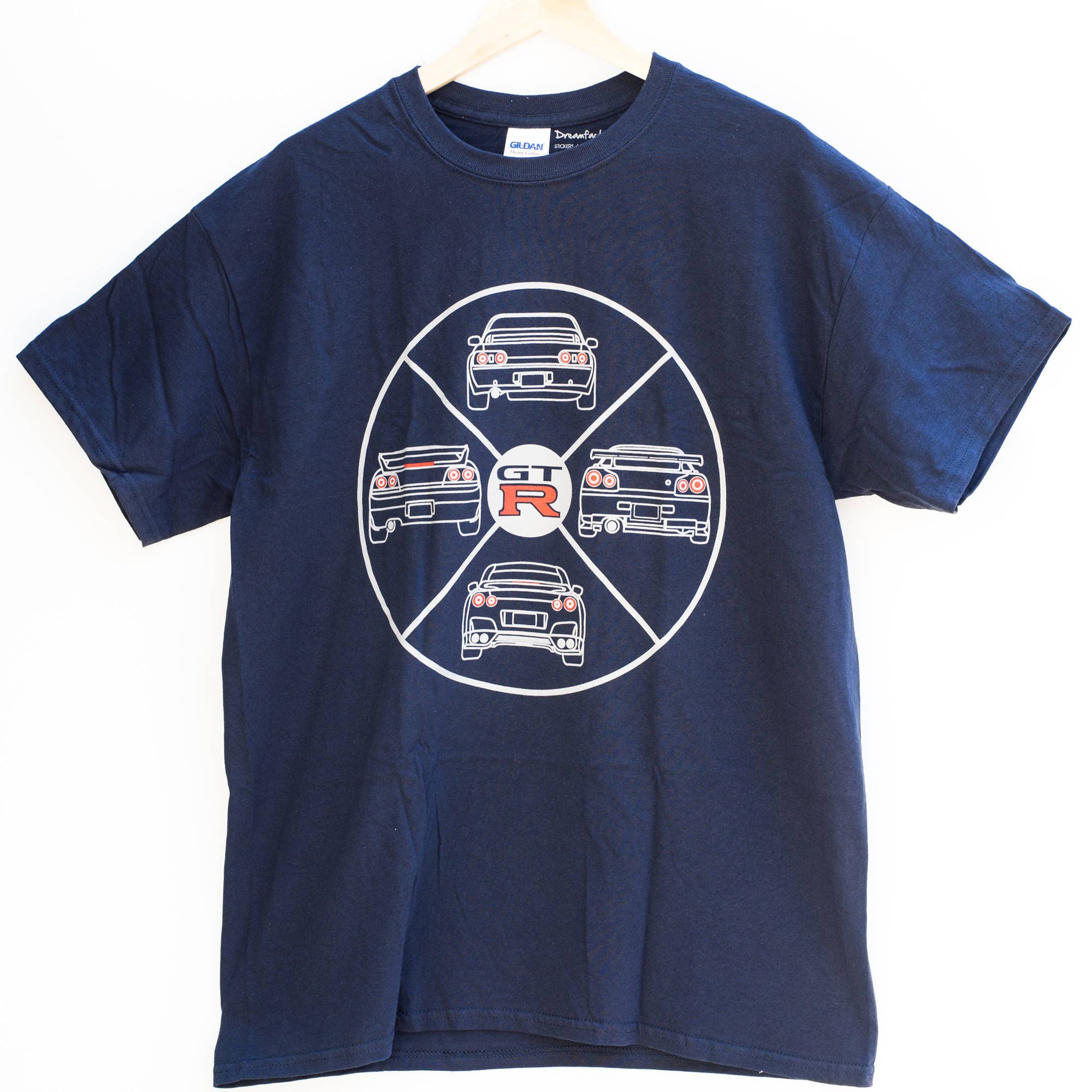 全日本送料無料 White Navy Black Mens Logo Car Japanese GT-R T-shirt S Size トップス