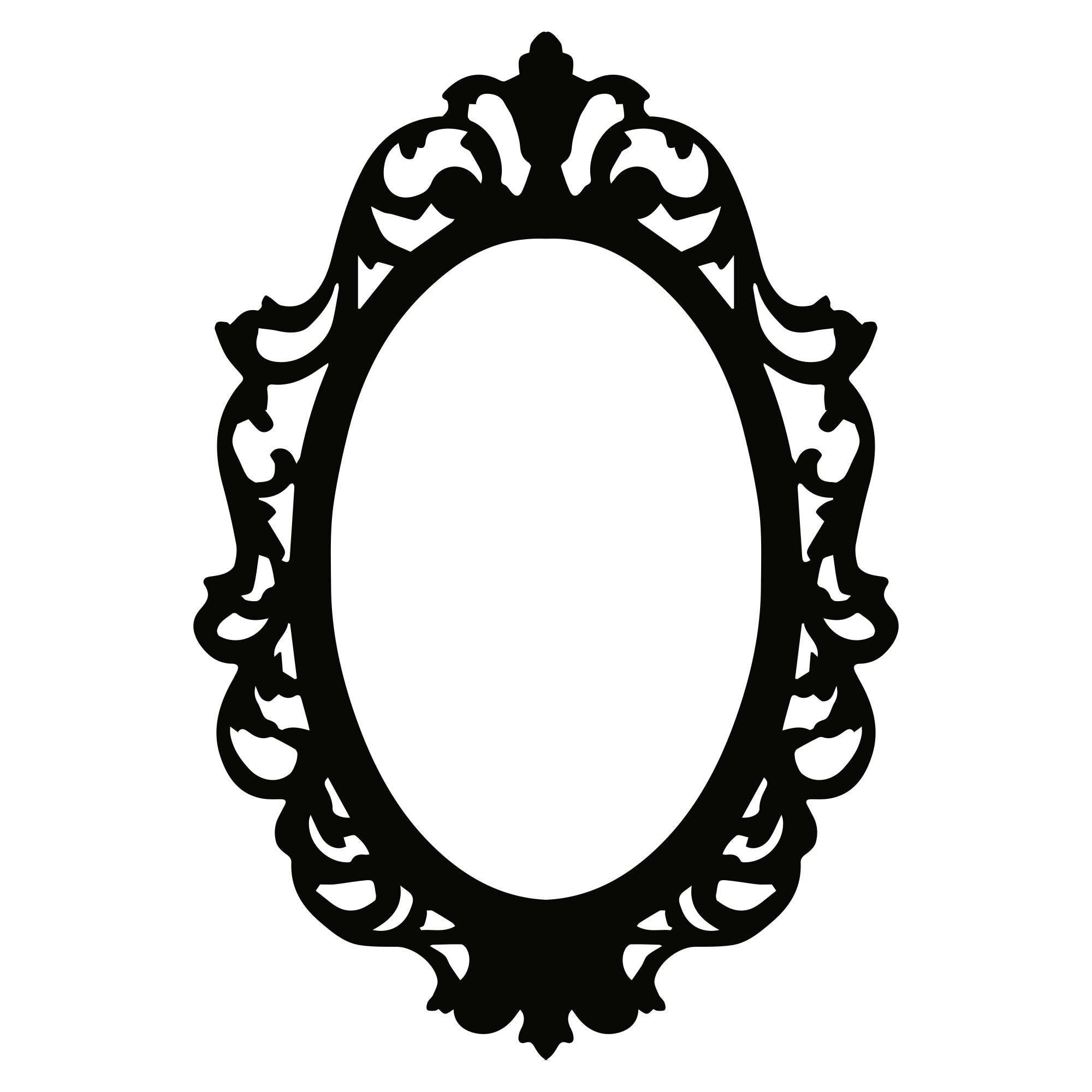SVG PNG JPEG Design Baroque Oval Wall Mirror Frame Clipart - Etsy