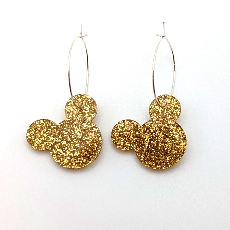 Gold Glitter Sparkle Tilted Mickey Mouse Head on 1 Inch Etsy Ireland