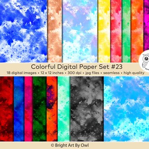 Watercolor Stains Digital Papers, Abstract Fall Leaves, Watercolor Scrapbook Paper, Watercolor Texture Backdrop, Seamless Pattern Background