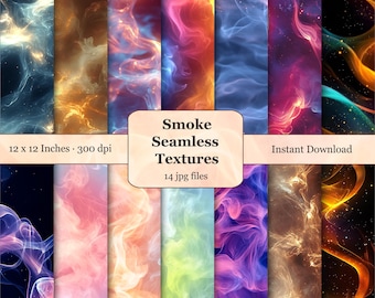 Iridescent Smoke Digital Paper: Seamless Texture Backgrounds (Digital Download, Commercial Use)