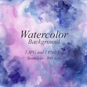 Navy Blue and Purple Watercolor Background, Seamless Digital Paper, Watercolor backdrop, Abstract Watercolor PNG Texture, Digital Download