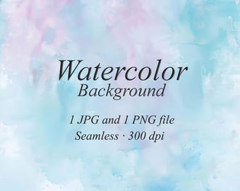 Abstract Watercolor Background, Pastel Pink Blue (Digital Download)