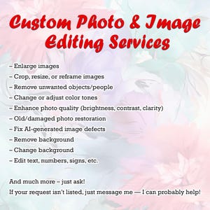 Photo Editing Service, Photoshop Service, Digital Photo Edit, Manipulation & Restoration, Image Editing, Photo Retouch, Remove Background