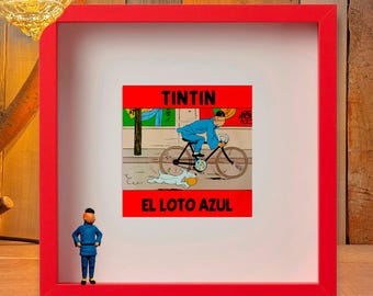 タンタンの絵画「青い蓮」とオリジナルのフィギュア、あなたのために手作り