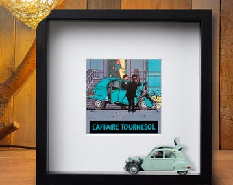 Tintin Citroen 2CV painting The Calculus Affair. Vehicle original from ‘The Cars of Tintin’