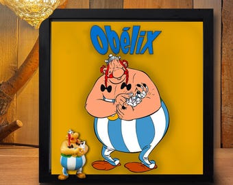 Picture of Obelix and Idefix. With original figures handmade for you.