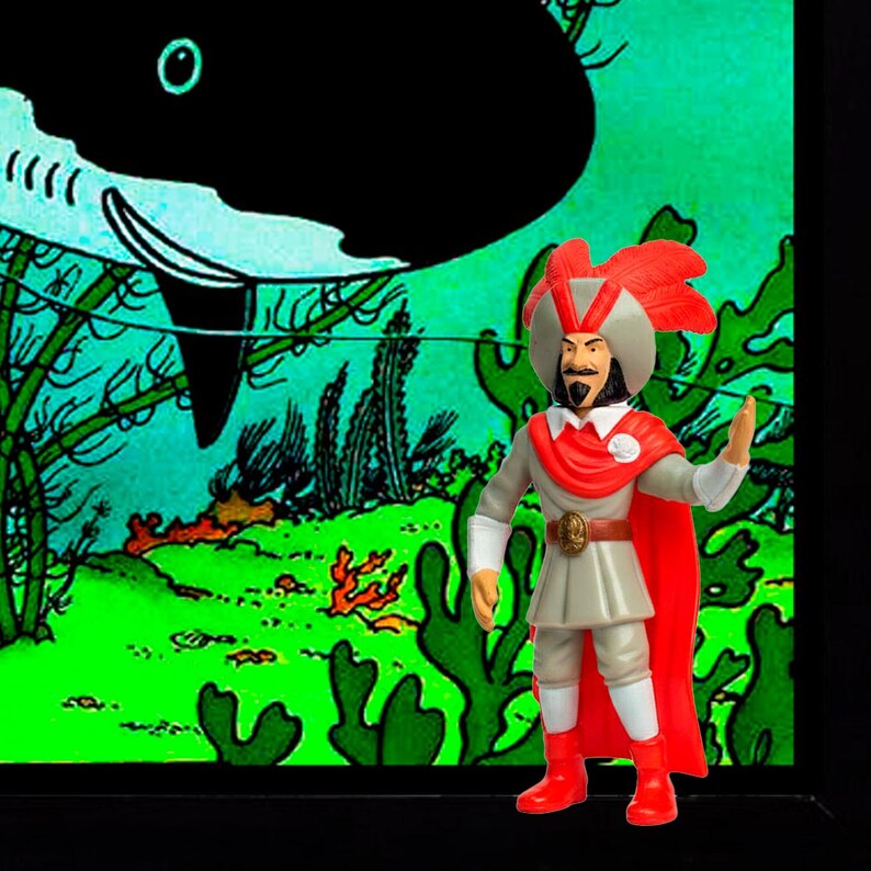 Tintin-bilden "Röde Rackhams hemlighet" med originalfigurer, handgjord för dig bild 4