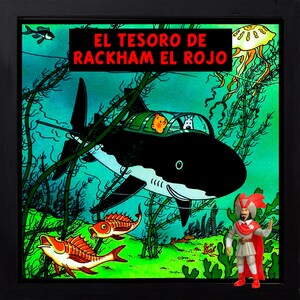Tintin-bilden "Röde Rackhams hemlighet" med originalfigurer, handgjord för dig bild 2