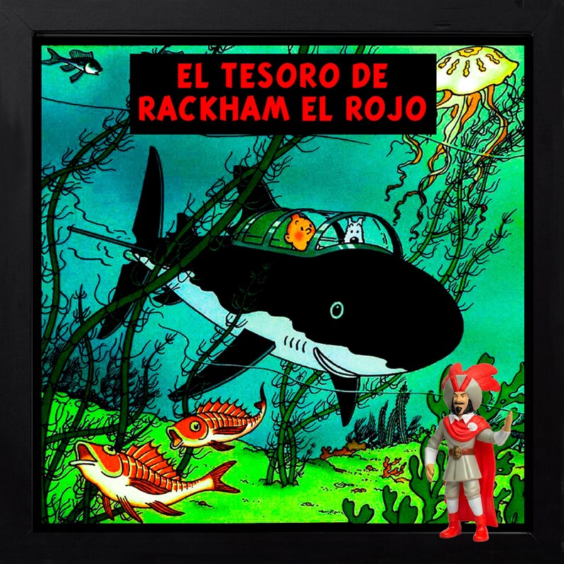 Tintin-bilden "Röde Rackhams hemlighet" med originalfigurer, handgjord för dig bild 2
