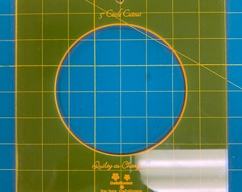 Acrylic Template (1/4" thick) with Five inch circle cutout template and 8 inch square frame