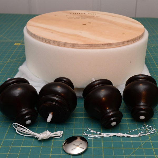 Tuffet Kit with Bun Feet x 4 (measurements shown in pictures)