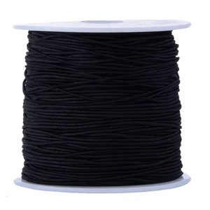 Elastic for Masks various colors sold by the yard Black .1mm Cord