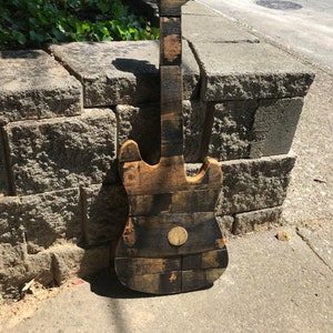 3&#39; bourbon barrel stave guitar