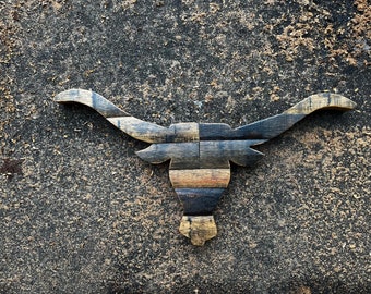 Bourbon barrel stave/ Longhorn cattle outline wood