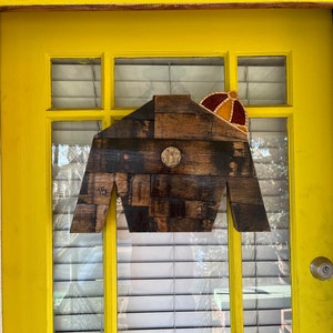 Bourbon barrel  Kentucky Derby jockey silk door hanger wood