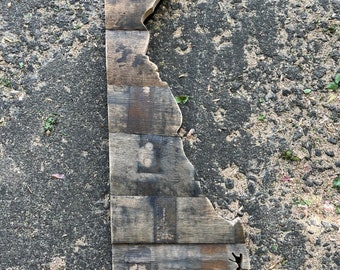 Handmade Bourbon Barrel Delaware State Cutout, Home Bar Decor