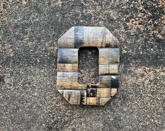 Bourbon Barrel stave/ block letter "O" wood