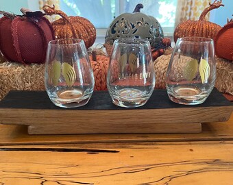 Bourbon Stave Tasting Board – Rustic Whiskey Flight, Home Bar Decor
