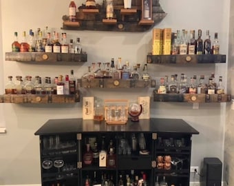 Bourbon barrel stave shelf