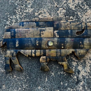 36&quot; bourbon barrel stave/ Buffalo cutout wood