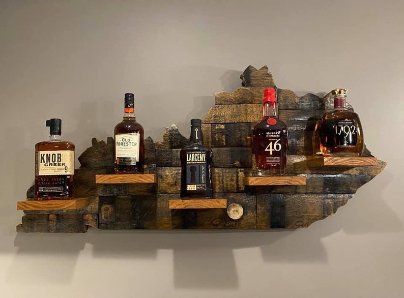 Custom 48 Bourbon Barrel Stave Kentucky bottle display image 7