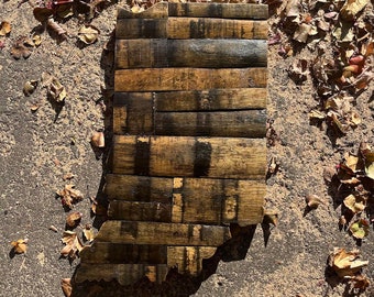 33" bourbon barrel  stave Indiana sign wood