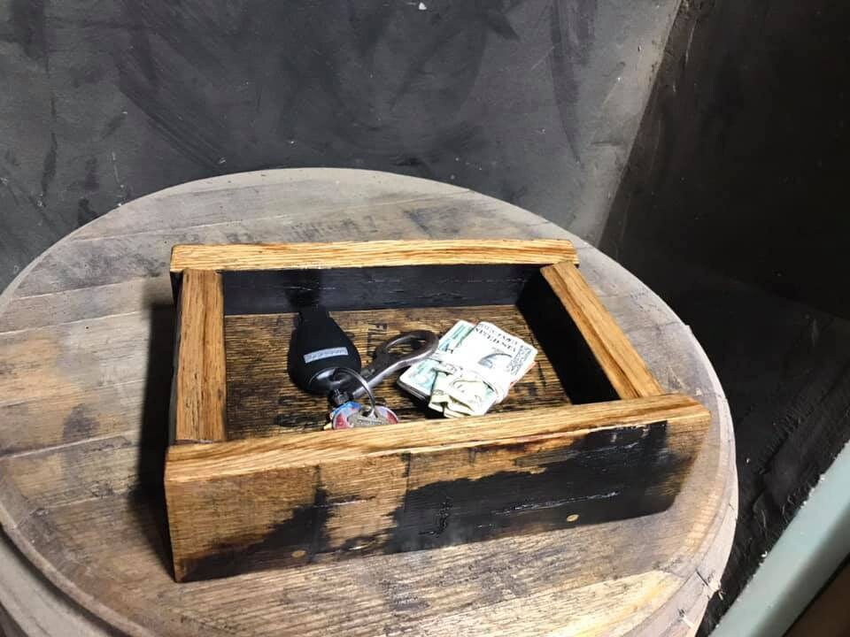 Handmade Bourbon Barrel Valet: Rustic Organizer, Gifts for Him