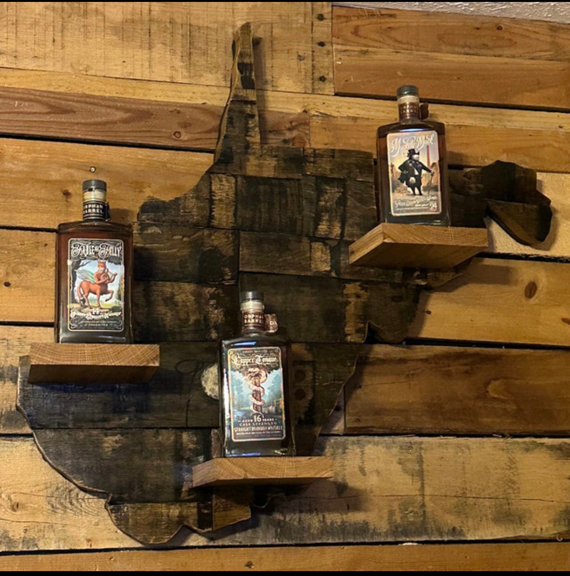 Bourbon stave West Virginia bottle display   **DM me for a better shipping quote**