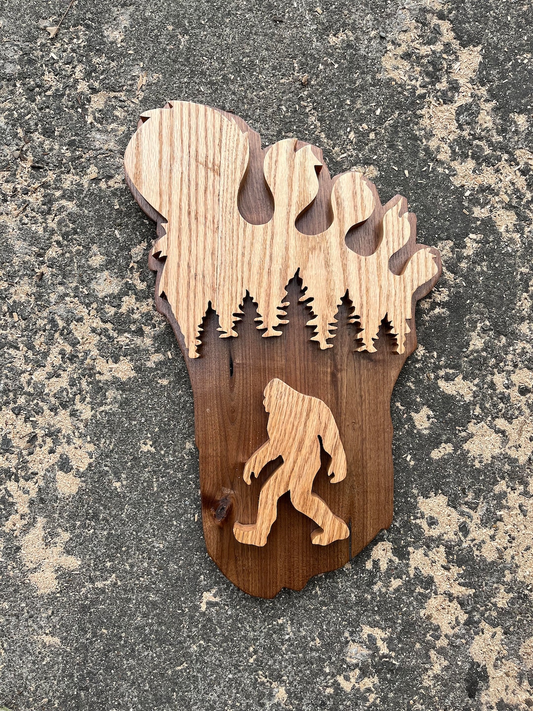 24 Mixed Woods Sasquatch/bigfoot Design Wood Etsy