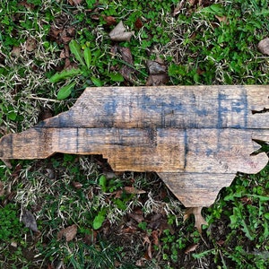 North Carolina Bourbon Barrel Sign: Rustic Home Decor