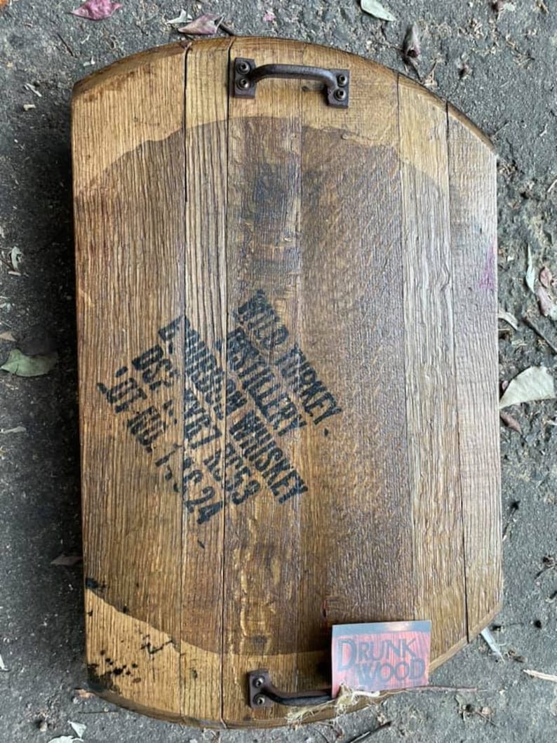Drunkwood Bourbon Barrel Serving Tray