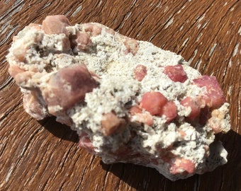 Strawberry Pink Garnets in Matrix, a Rare Specimen