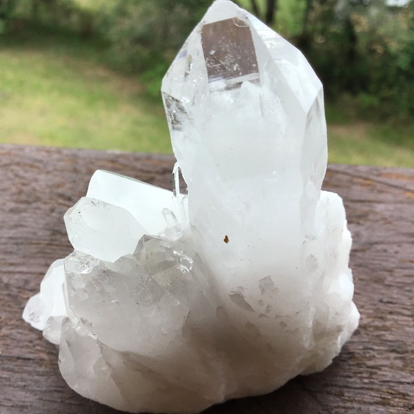 Stunning Quartz Cluster with Chalcopyrite Inclusions