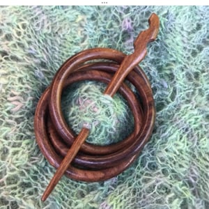 Three Ring Shawl Pin - Indian Rosewood