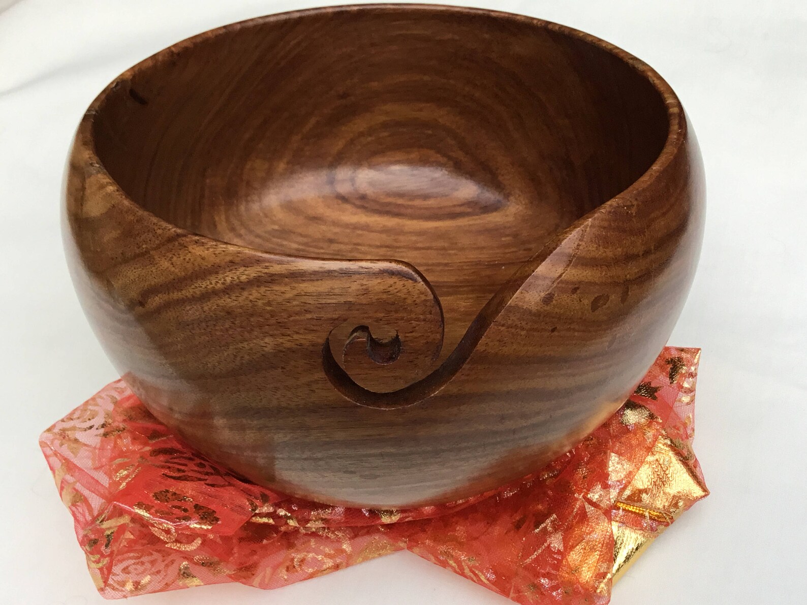 Indian Rosewood Yarn Bowl Etsy
