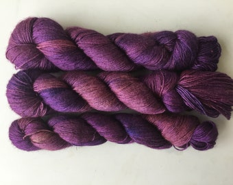 Hand Dyed Yak/Silk 4ply Yarn