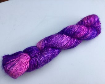 Hand dyed 4ply Silk/Kid Mohair yarn