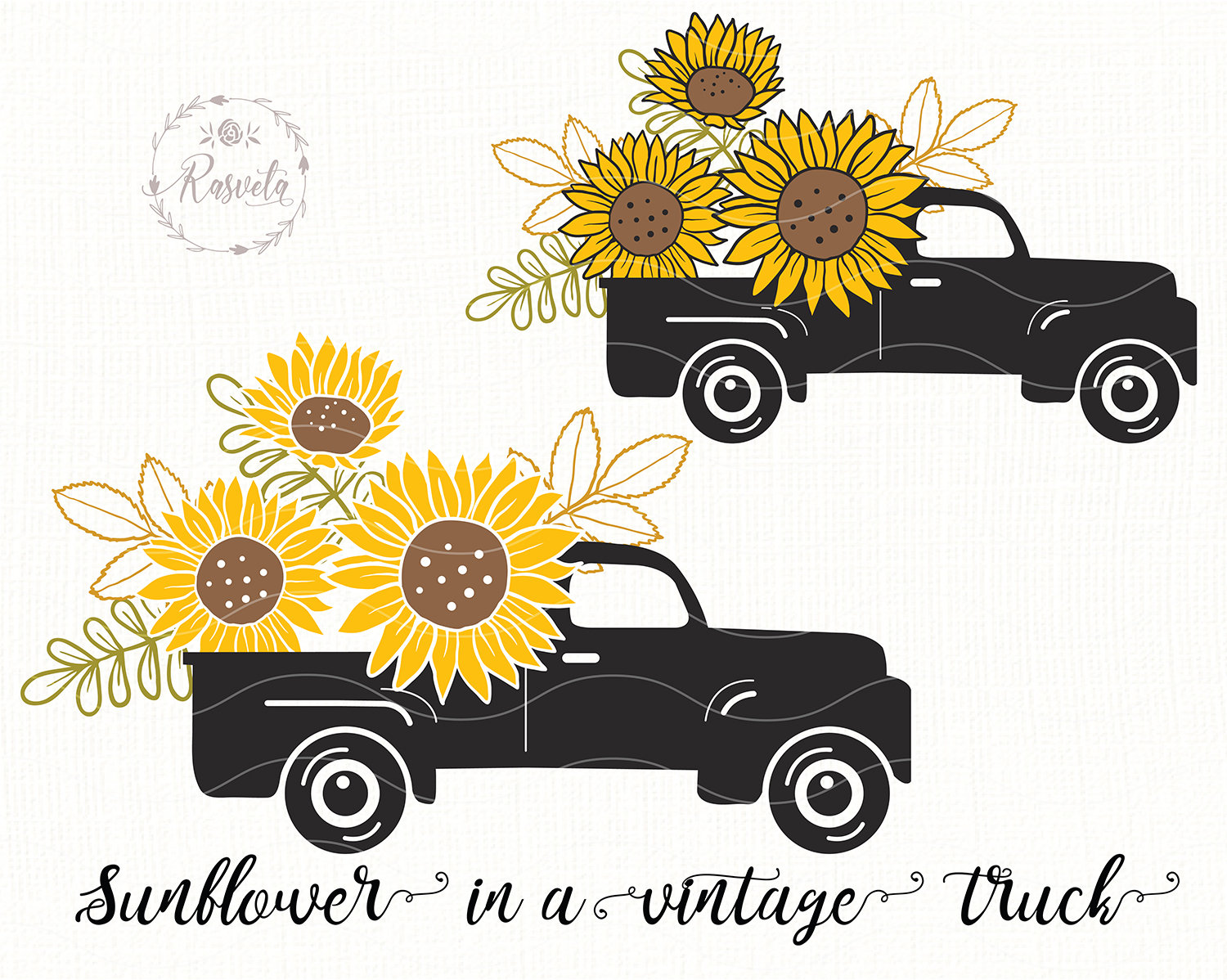 Download Sunflower In A Vintage Truck Sunflower Svg Instant Download Etsy